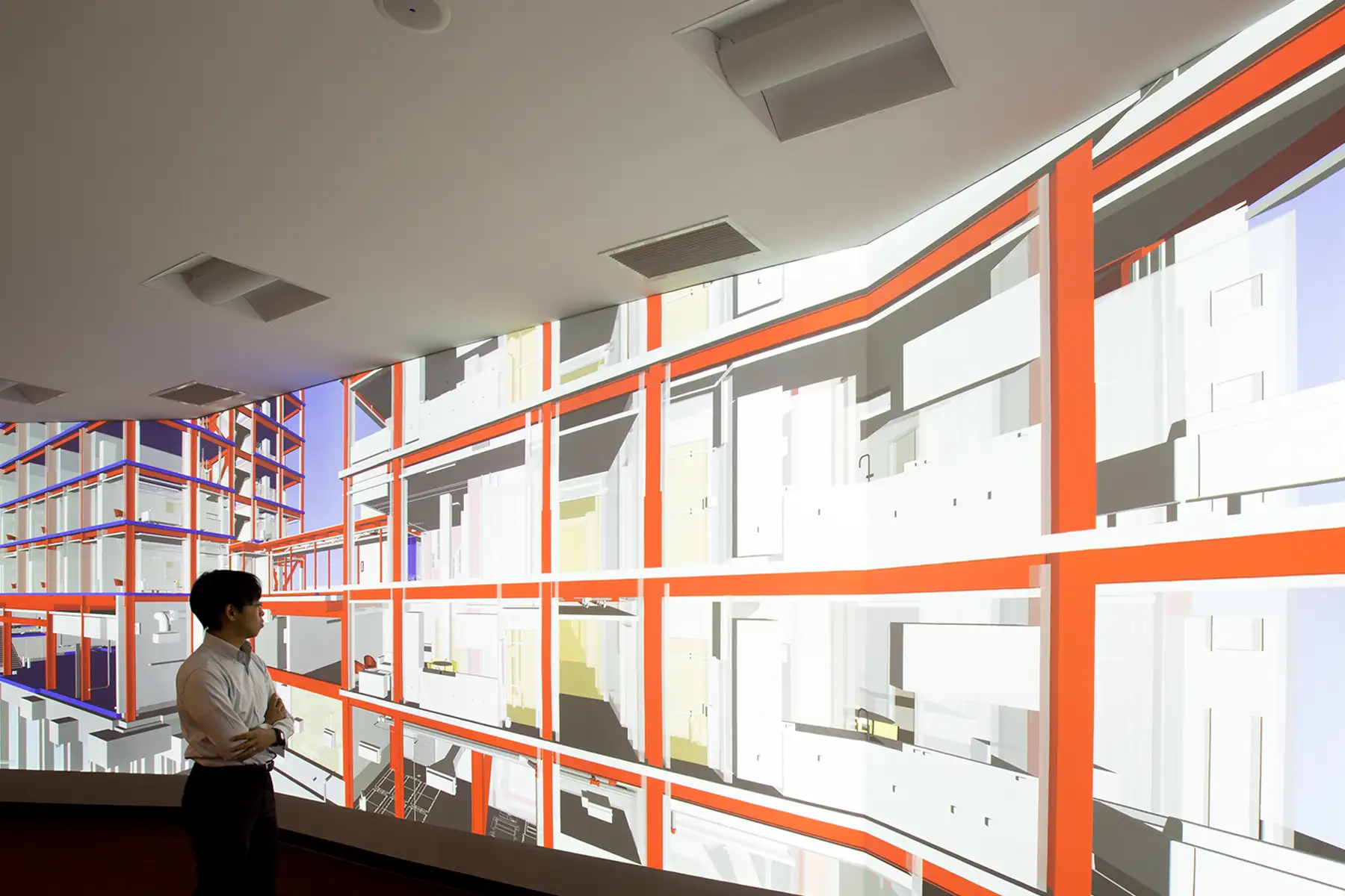 Multi-projector display calibrated with ScalableDesktop running any Windows application seamlessly