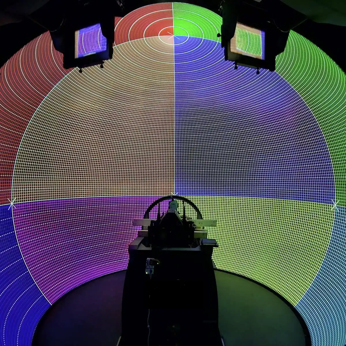Pixel-perfect projector calibration achieved with Scalable Display Manager theodolite-verified precision